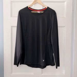 Old Navy Black Long Sleeve Tee with Red Neck Trim